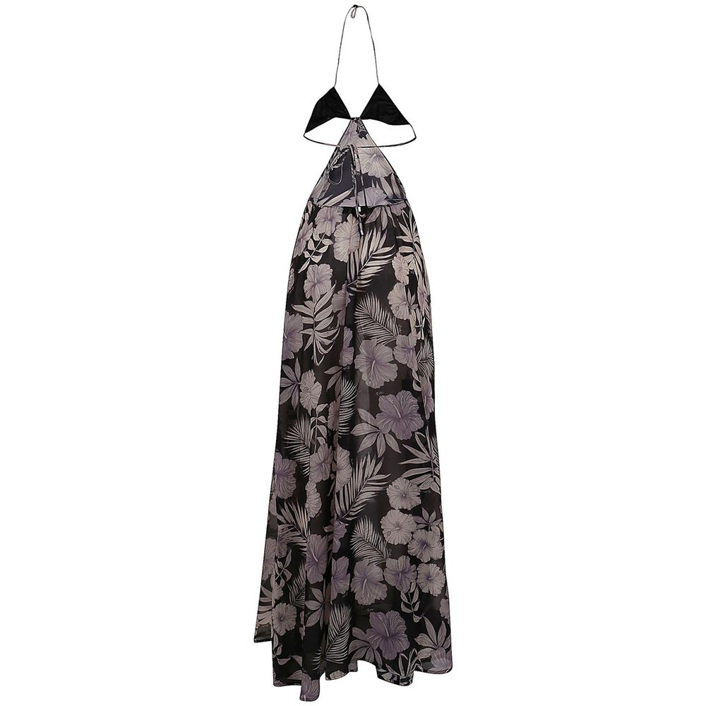 PINKO Floral elegant maxi dress with split neckline