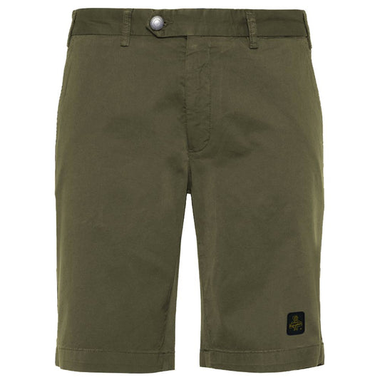 Refrigiwear Elegant beige Bermuda shorts with logo patch