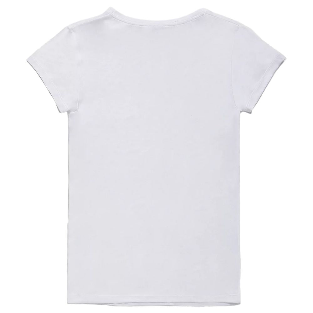 Refrigiwear Elegant V-neck logo t-shirt in pristine white