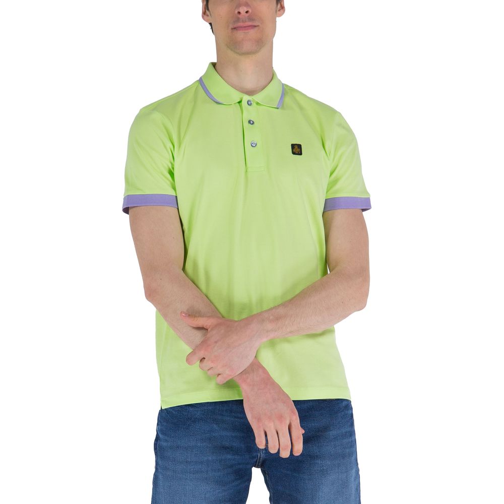 Refrigiwear cotton polo shirt with contrast collar