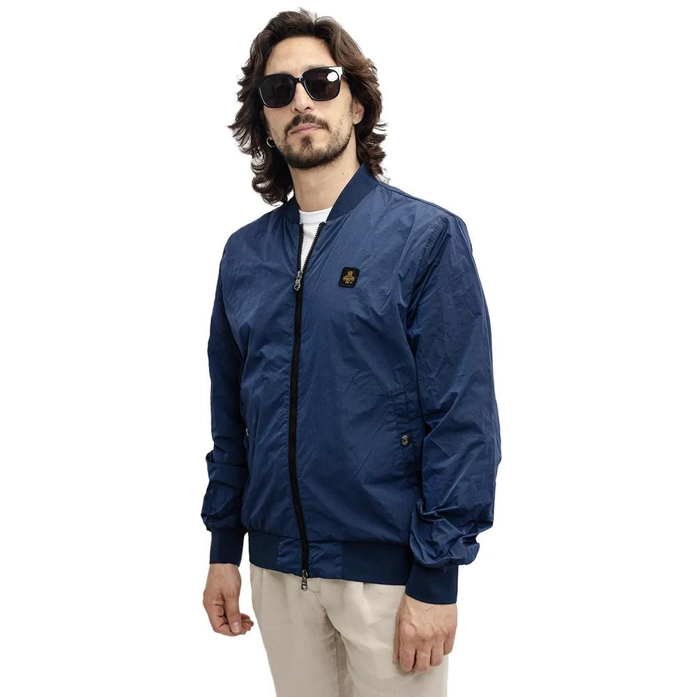 Refrigiwear Raised Casual Blue Bomber Jacket