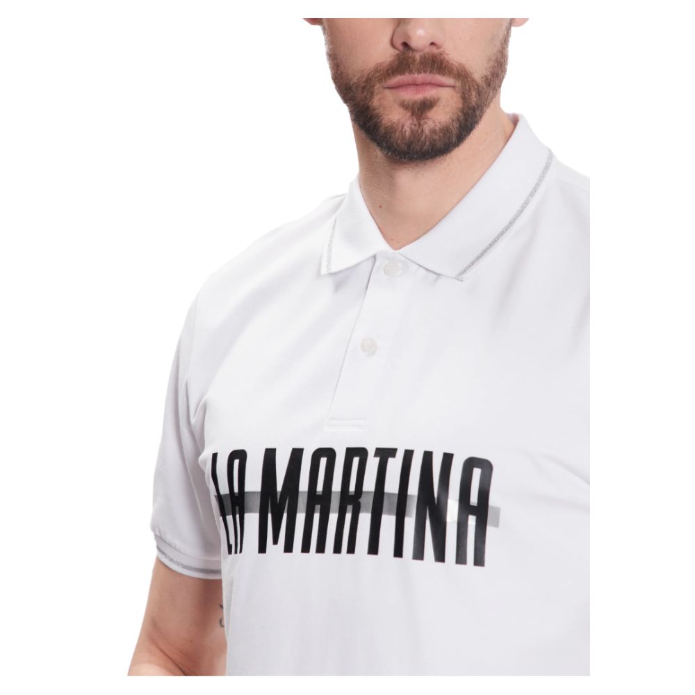 La Martina White Cotton Polo Shirt