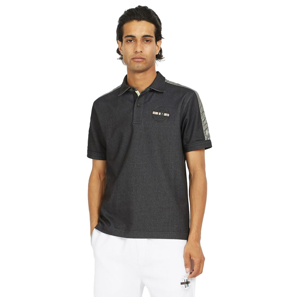 La Martina Black Cotton Polo Shirt