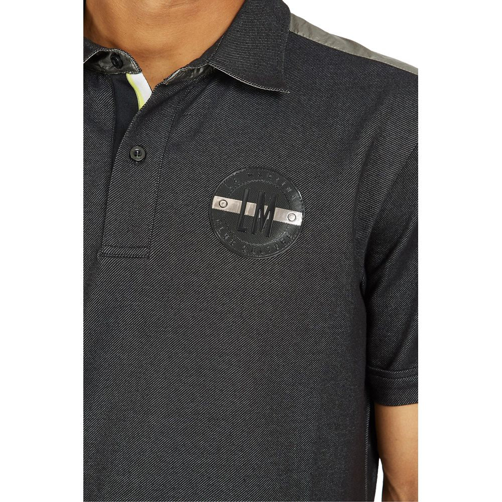 La Martina Black Cotton Polo Shirt