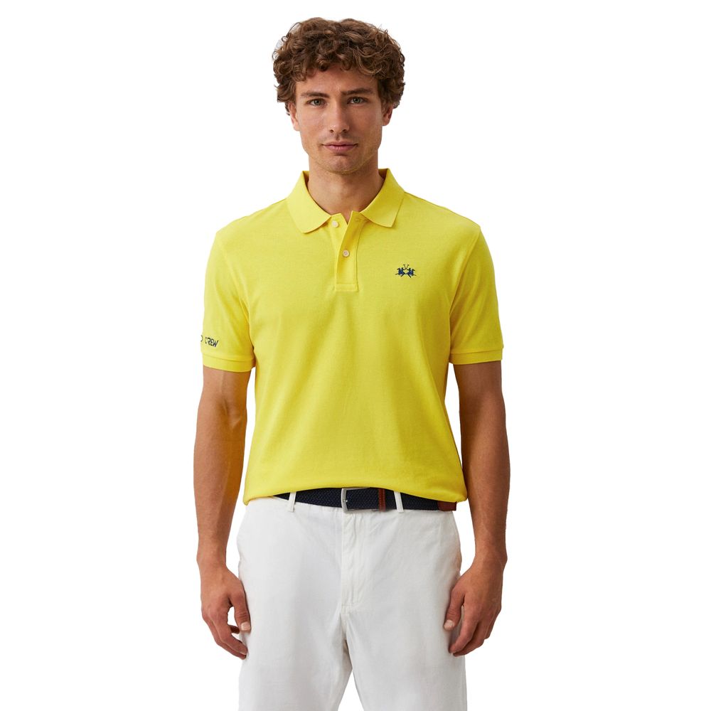 La Martina Yellow Cotton Polo Shirt