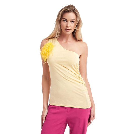 Patrizia Pepe Yellow Cotton Tops &amp; T-Shirt