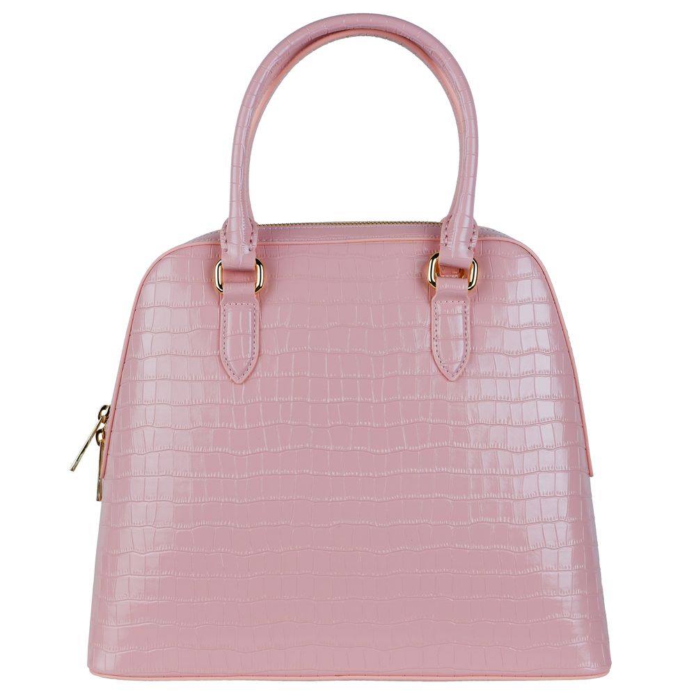 Baldinini Trend Pink Handbag in Calfskin with Python Print