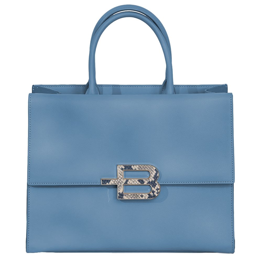 Baldinini Trend Elegant handbag made of light blue calf leather