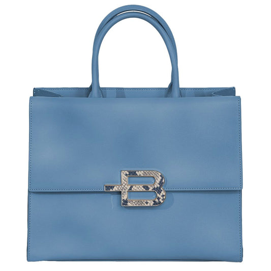 Baldinini Trend Elegant handbag made of light blue calf leather