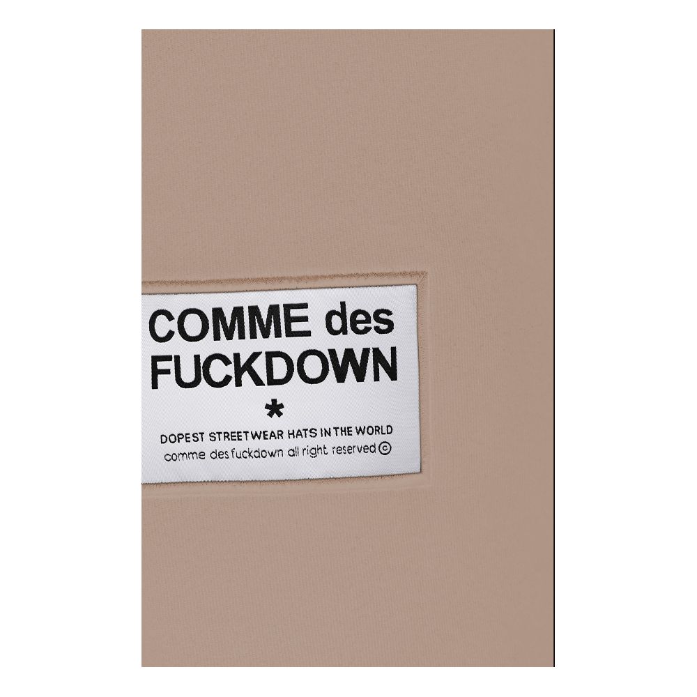 Comme Des Fuckdown beige cotton sweatpants with frayed details