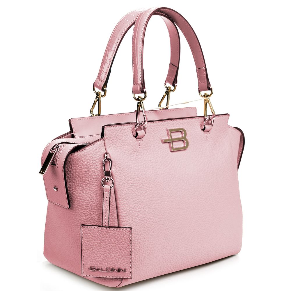 Baldinini Trend Elegant handbag made of structured calf leather in pink