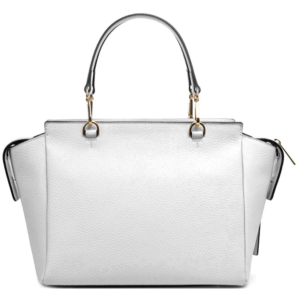 Baldinini Trend Elegant handbag made of white structured calf leather