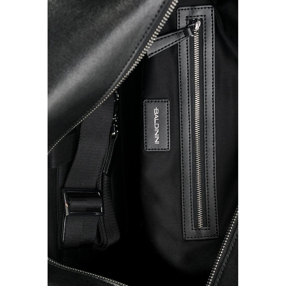 Baldinini Trend Black Leather Di Calfskin Luggage and Travel