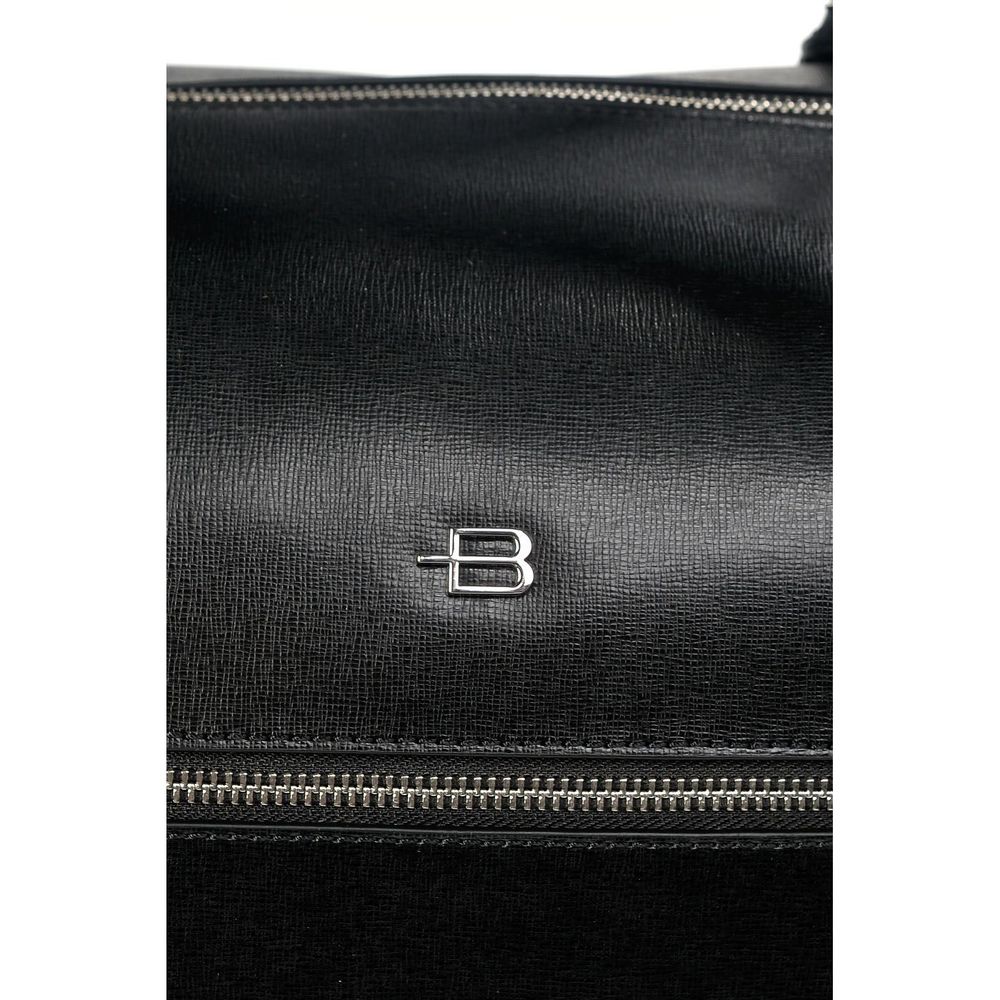 Baldinini Trend Black Leather Di Calfskin Luggage and Travel