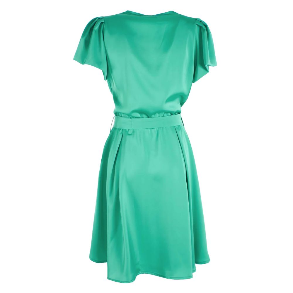 Yes Zee Elegant green midi dress with waist belt