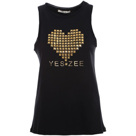 Yes Zee Nieten-Baumwolltank-Top mit Frontprint