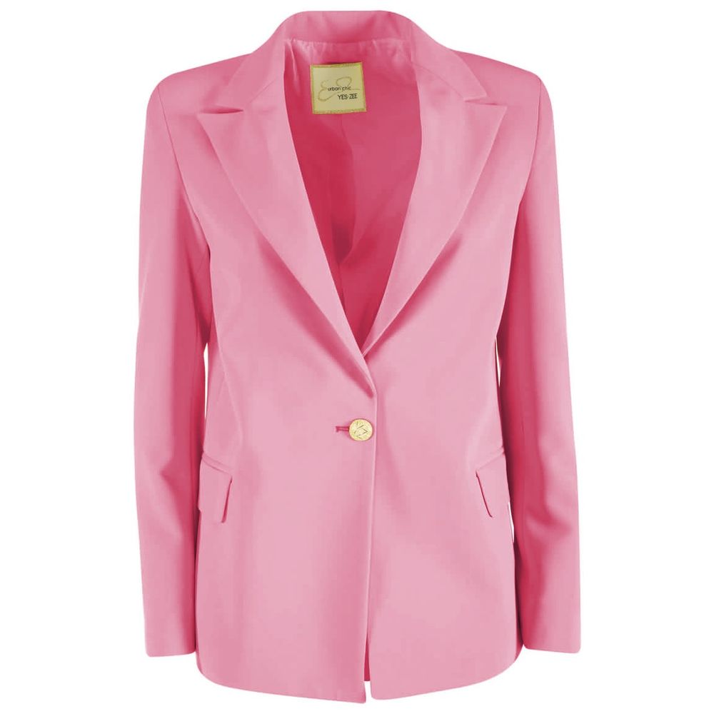 Yes Zee Pink Polyester Women's Blazer