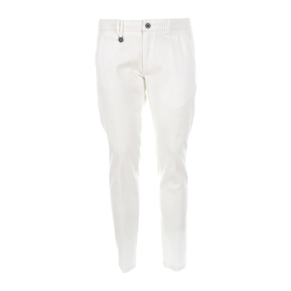 Yes Zee Honeycomb Cotton Chino Pants - Pure White