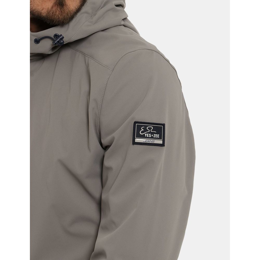 Yes Zee Smooth Nylon Windbreaker Jacket in Grey