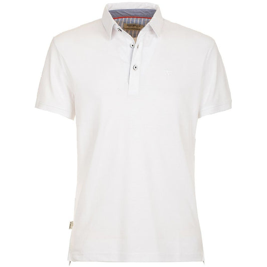 Fred Mello Elegant white cotton polo shirt with embroidery on the chest