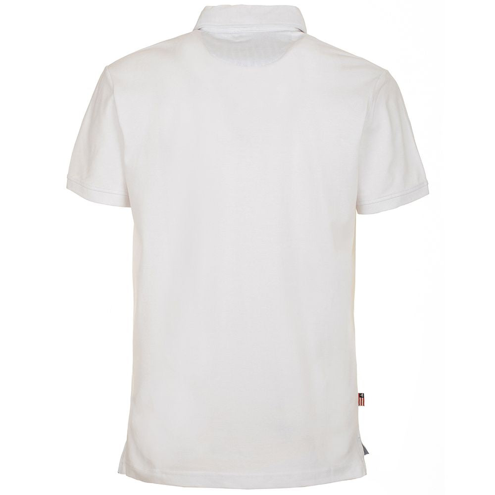 Fred Mello Elegant white cotton polo shirt with embroidery on the chest