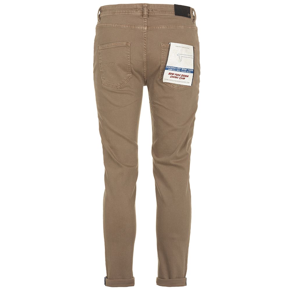 Fred Mello Anspruchsvolle braune Denim-Hose aus Baumwolle