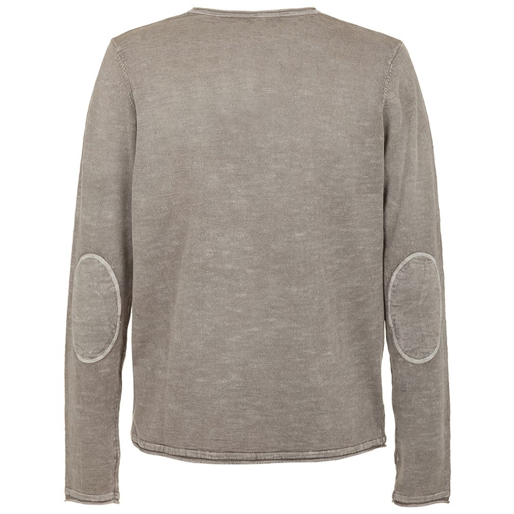 Fred Mello Chic grey cotton sweater with elbow patches