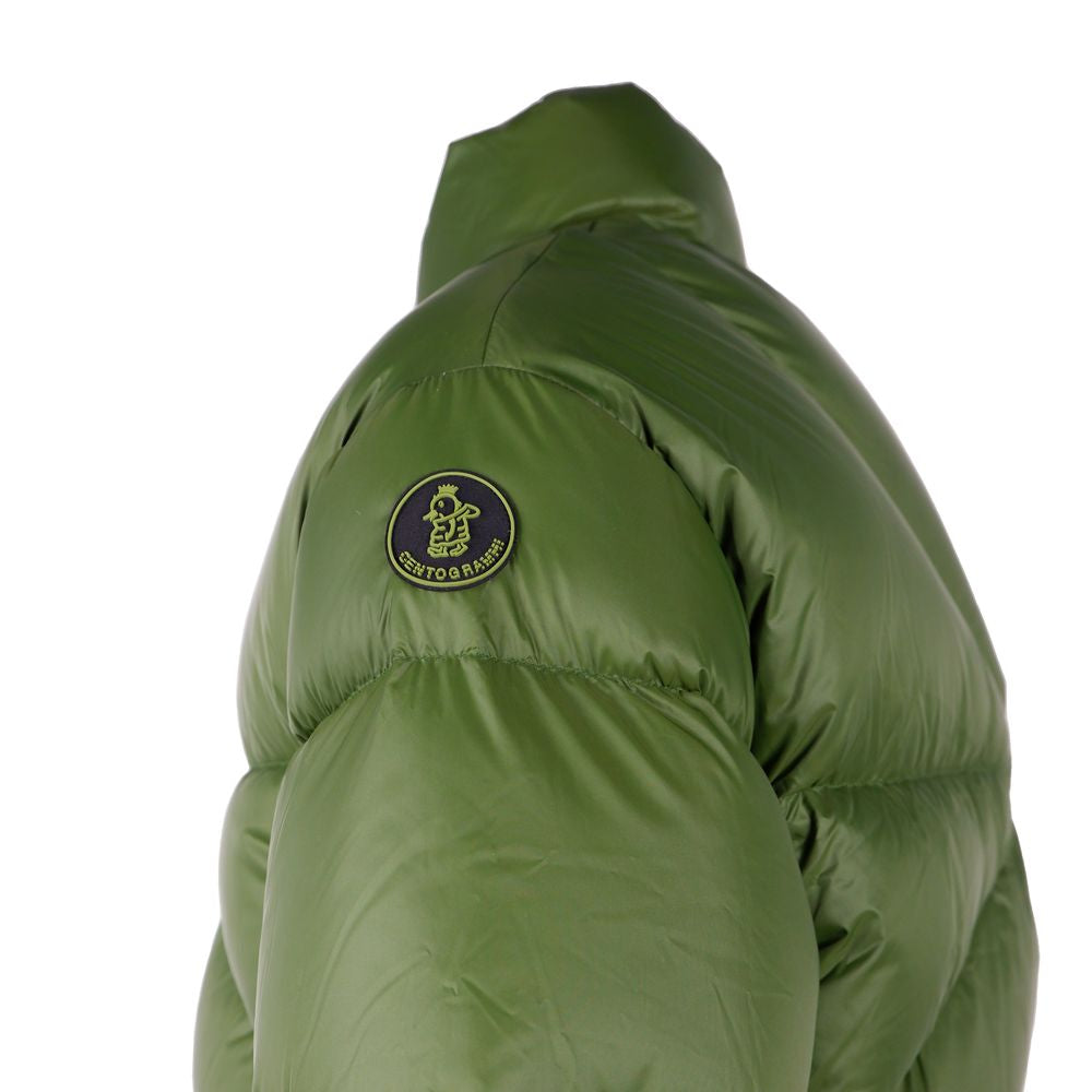 Centogrammi Emerald Green Nylon Puffer Jacket with Duck Down Padding