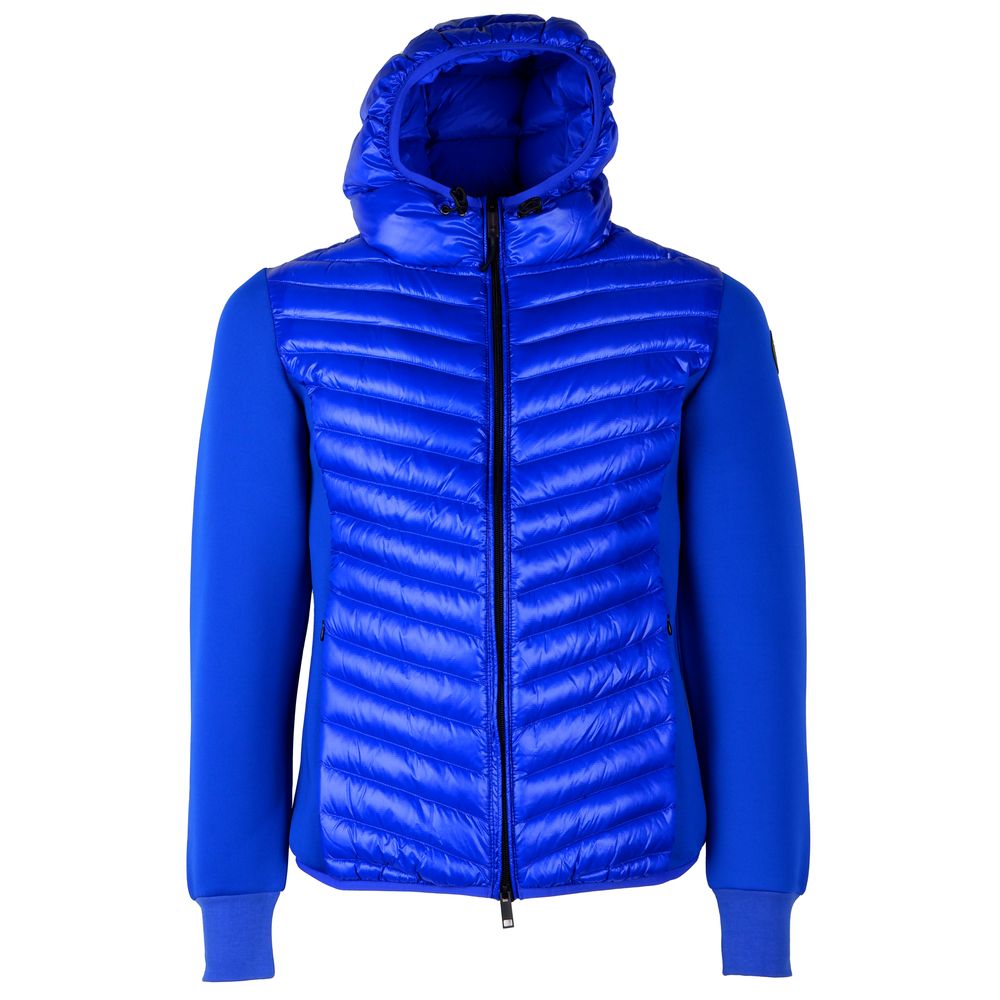 Centogrammi Chic blue down jacket with stretch sleeves