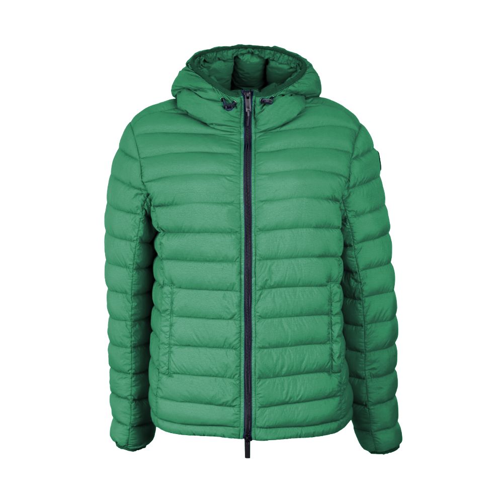 Centogrammi Elegant nylon down jacket with hood in rich green