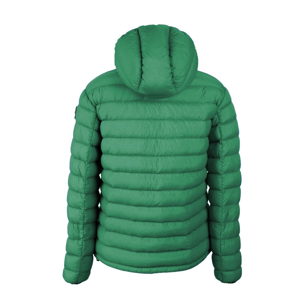 Centogrammi Elegant nylon down jacket with hood in rich green