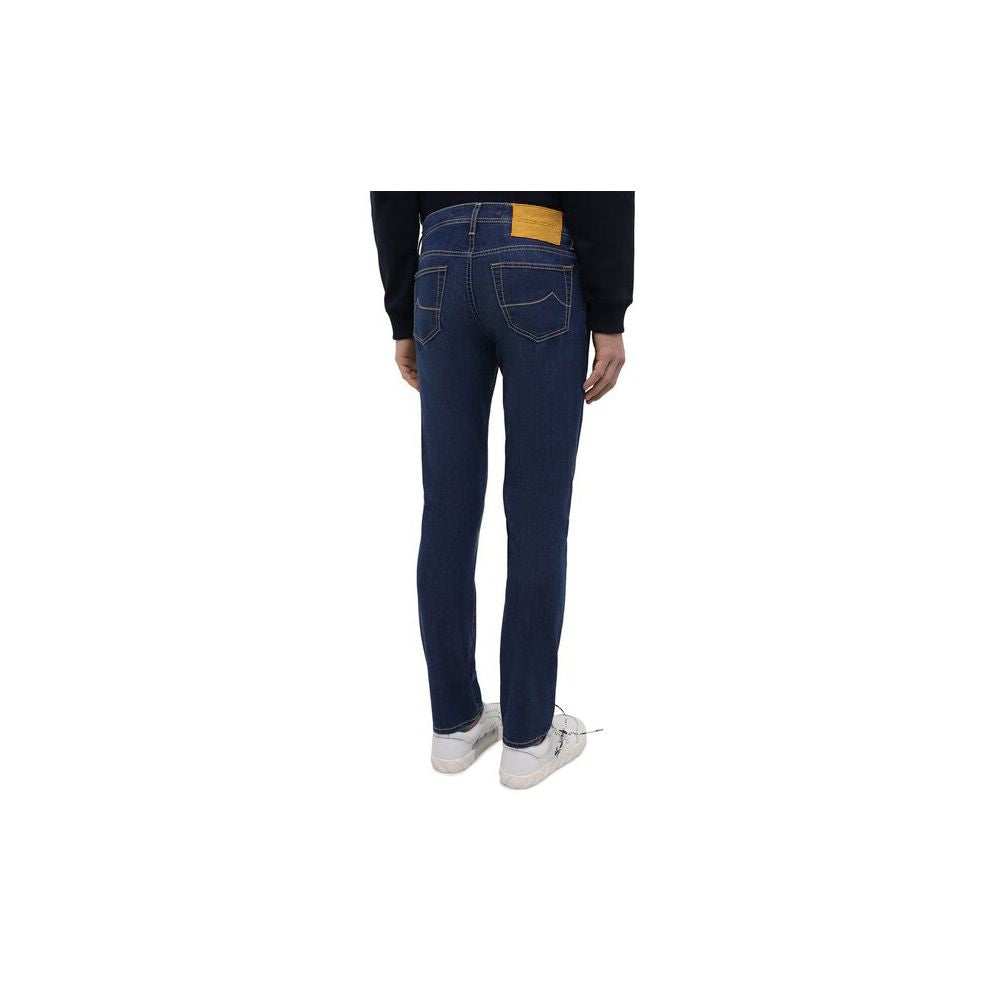 Jacob Cohen Anspruchsvolle dunkelblaue Denim-Jeans mit schmaler Passform