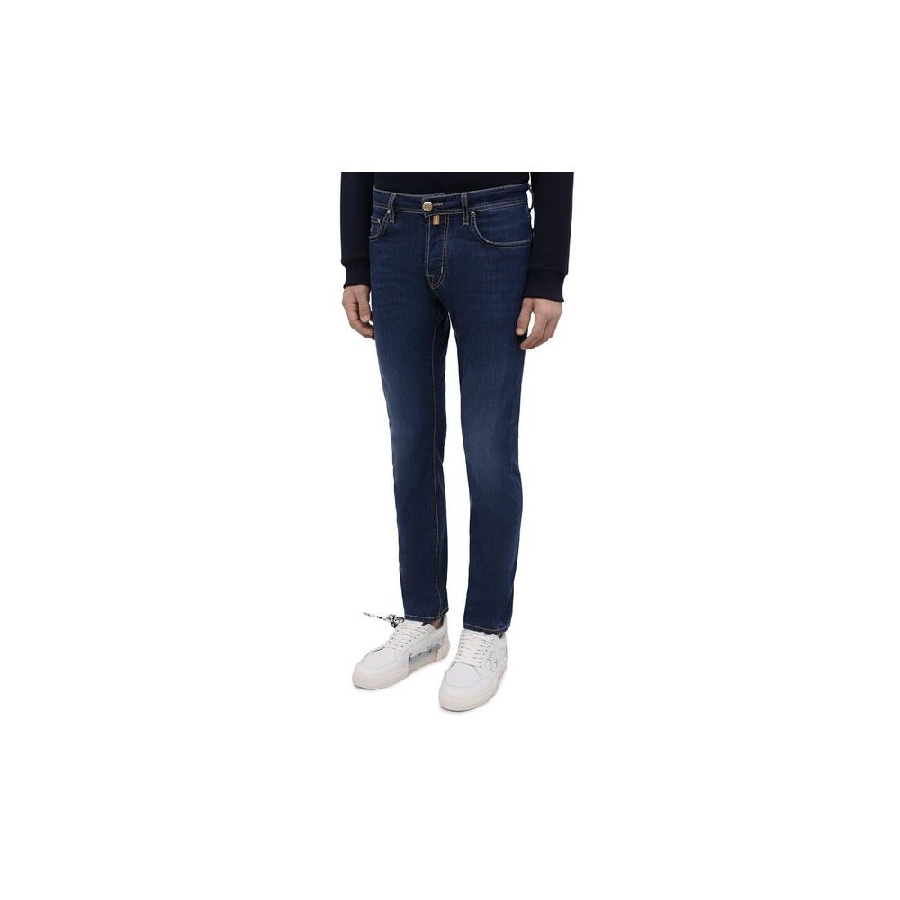 Jacob Cohen Anspruchsvolle dunkelblaue Denim-Jeans mit schmaler Passform