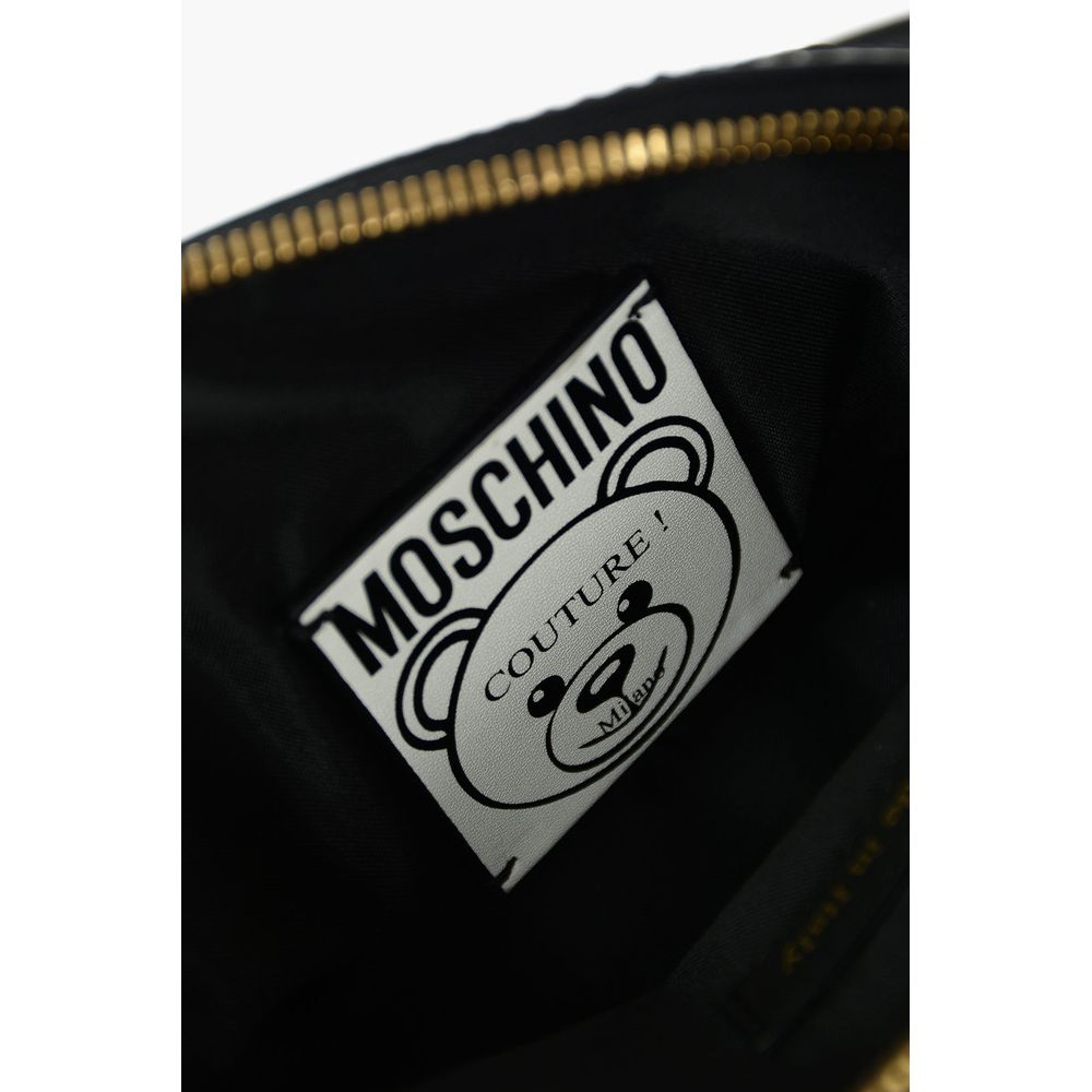 Moschino Couture Chic clutch with teddy bear print and calf leather strap