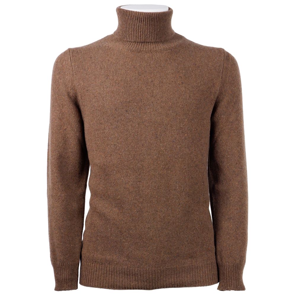 Emilio Romanelli Elegant turtleneck sweater made of cashmere in brown