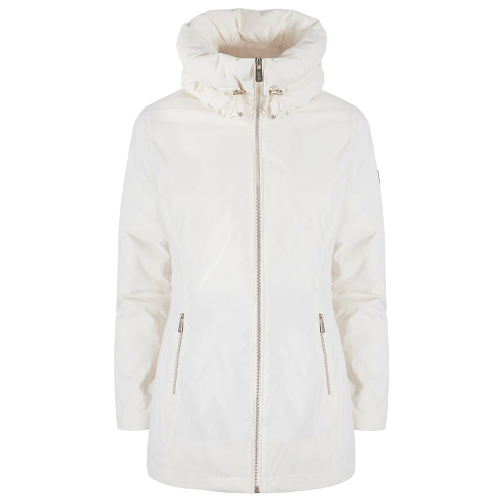 Yes Zee Chic white down jacket with high collar