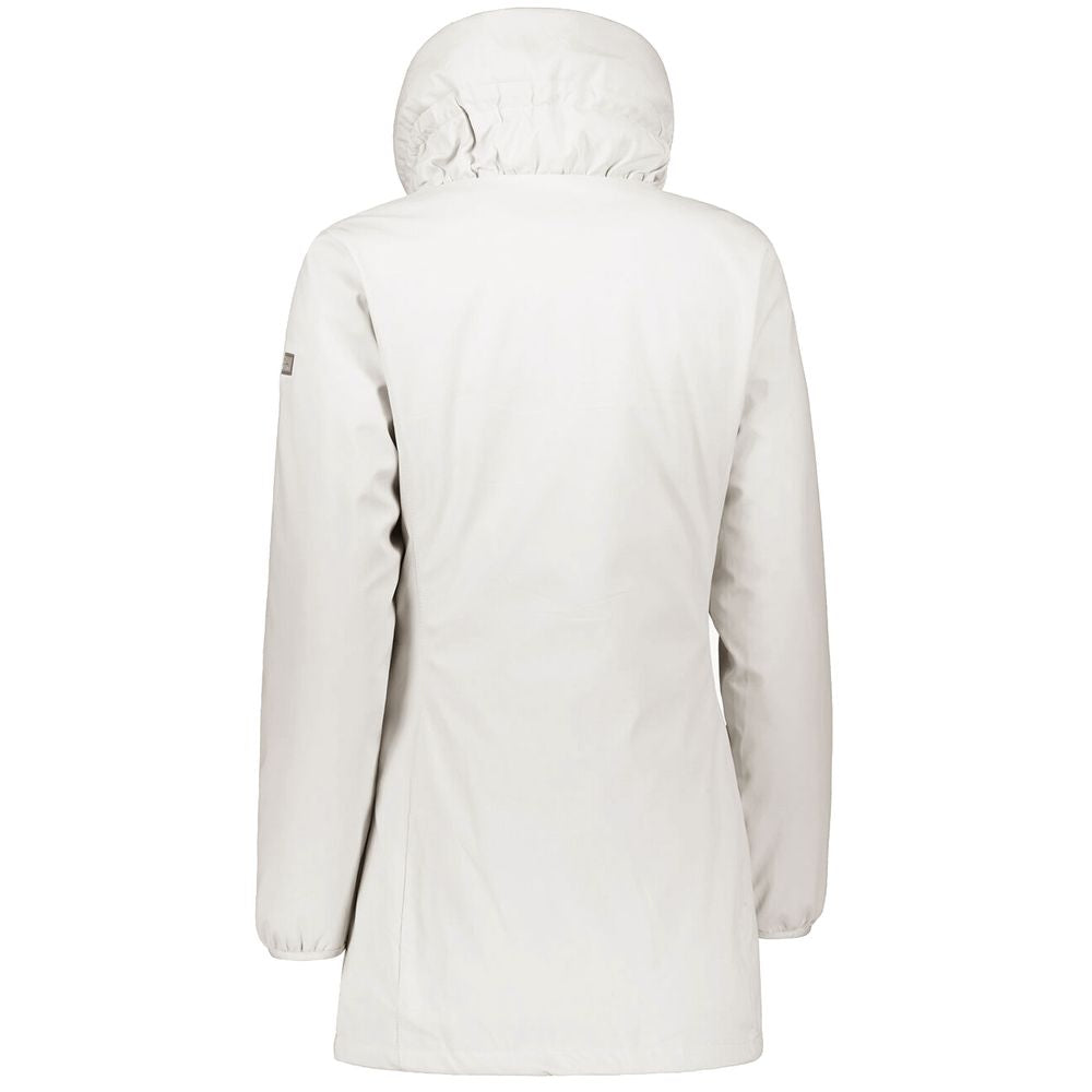 Yes Zee Chic white down jacket with high collar