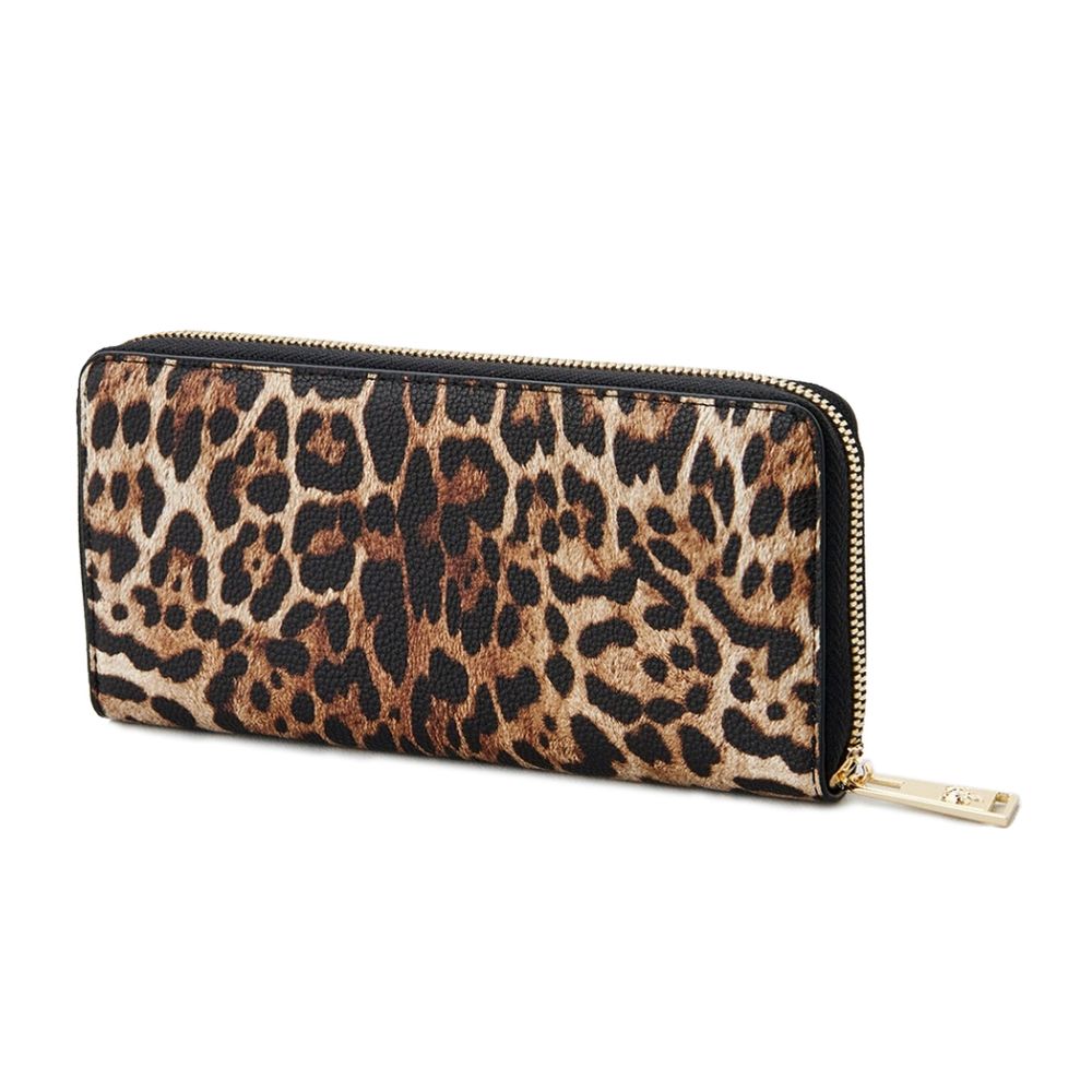 Plein Sport Elegant wallet with zipper and gold accents