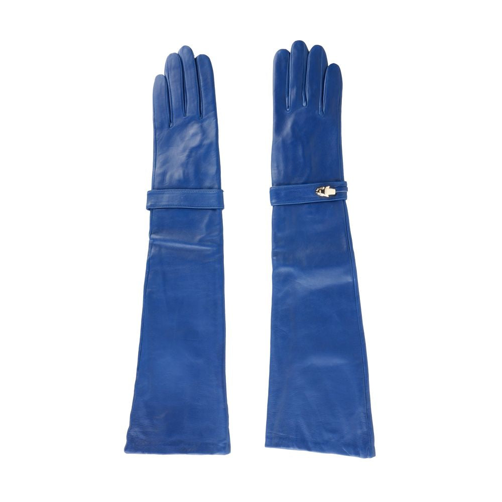 Cavalli Class Blue Lambskin Women's Gloves