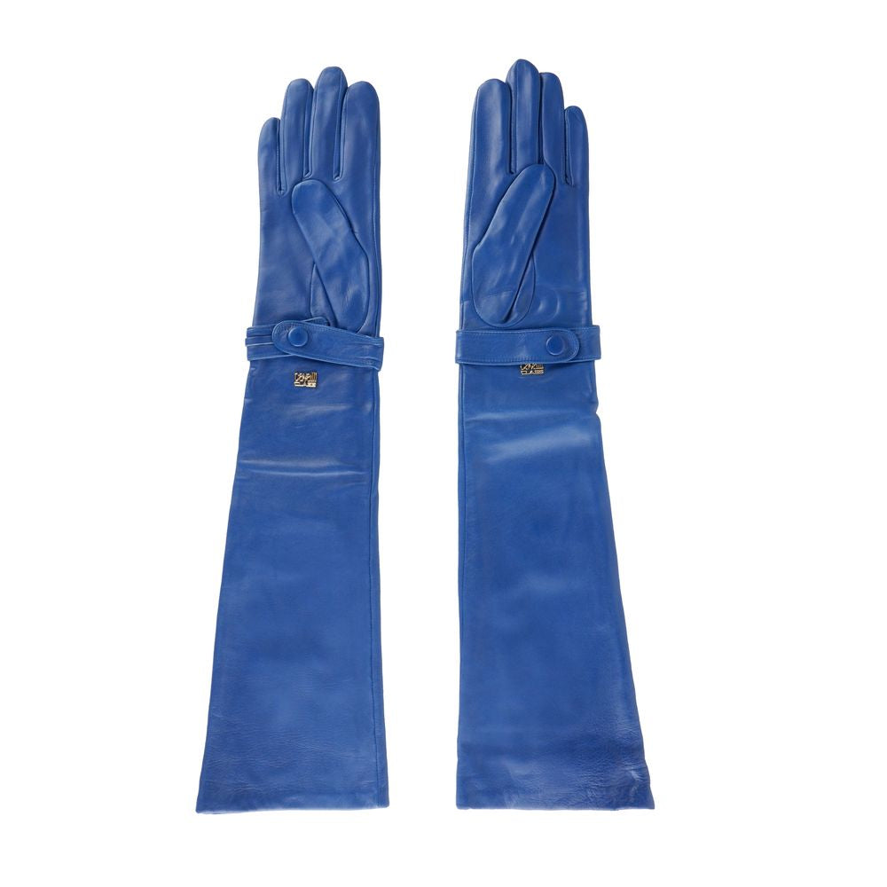 Cavalli Class Blue Lambskin Women's Gloves