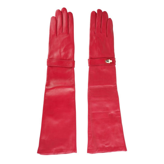 Cavalli Class Red Lambskin Women's Gloves