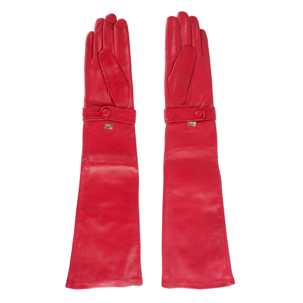 Cavalli Class Red Lambskin Women's Gloves