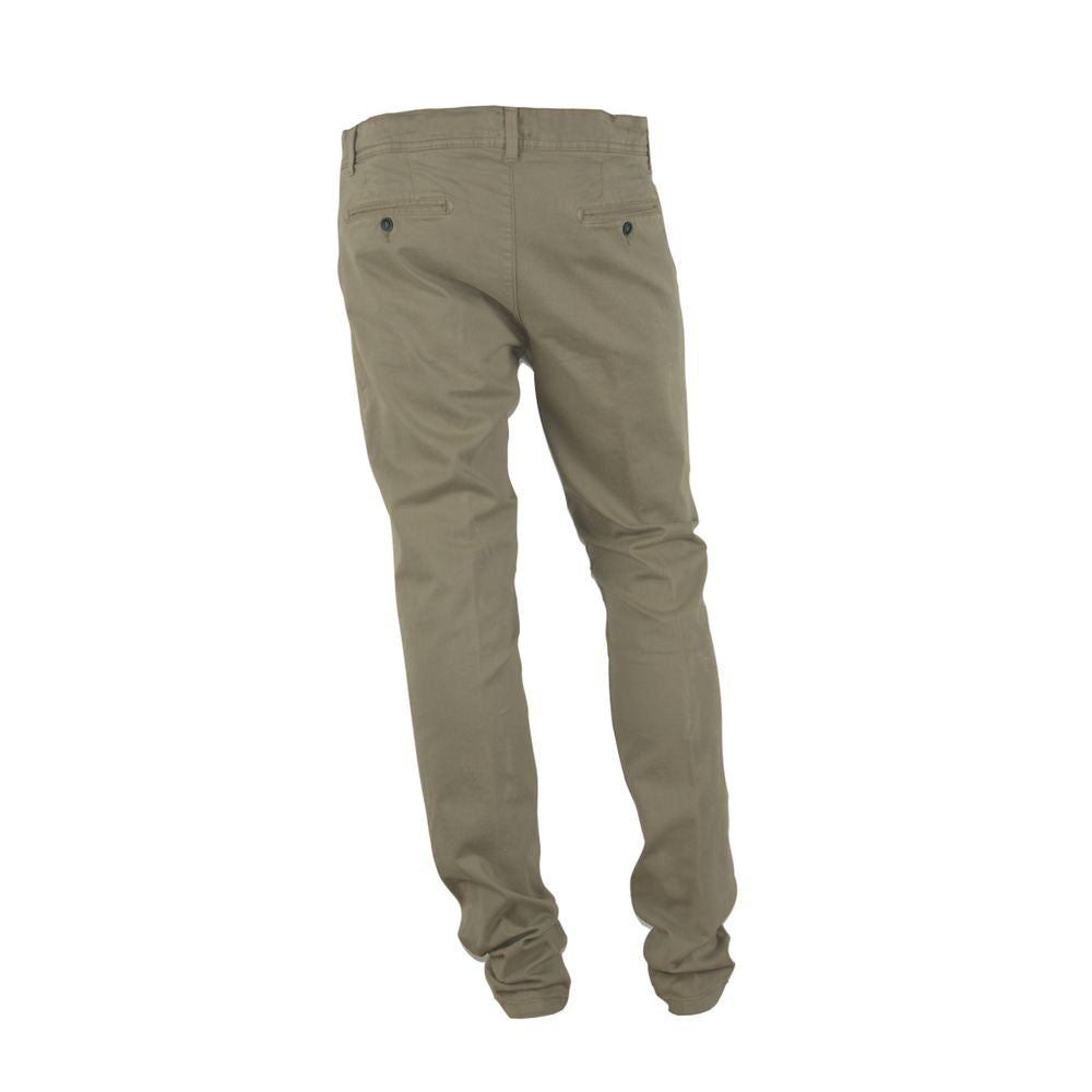 Made in Italy Raffinierte beigefarbene Winterhose - Stretch-Baumwollmischung