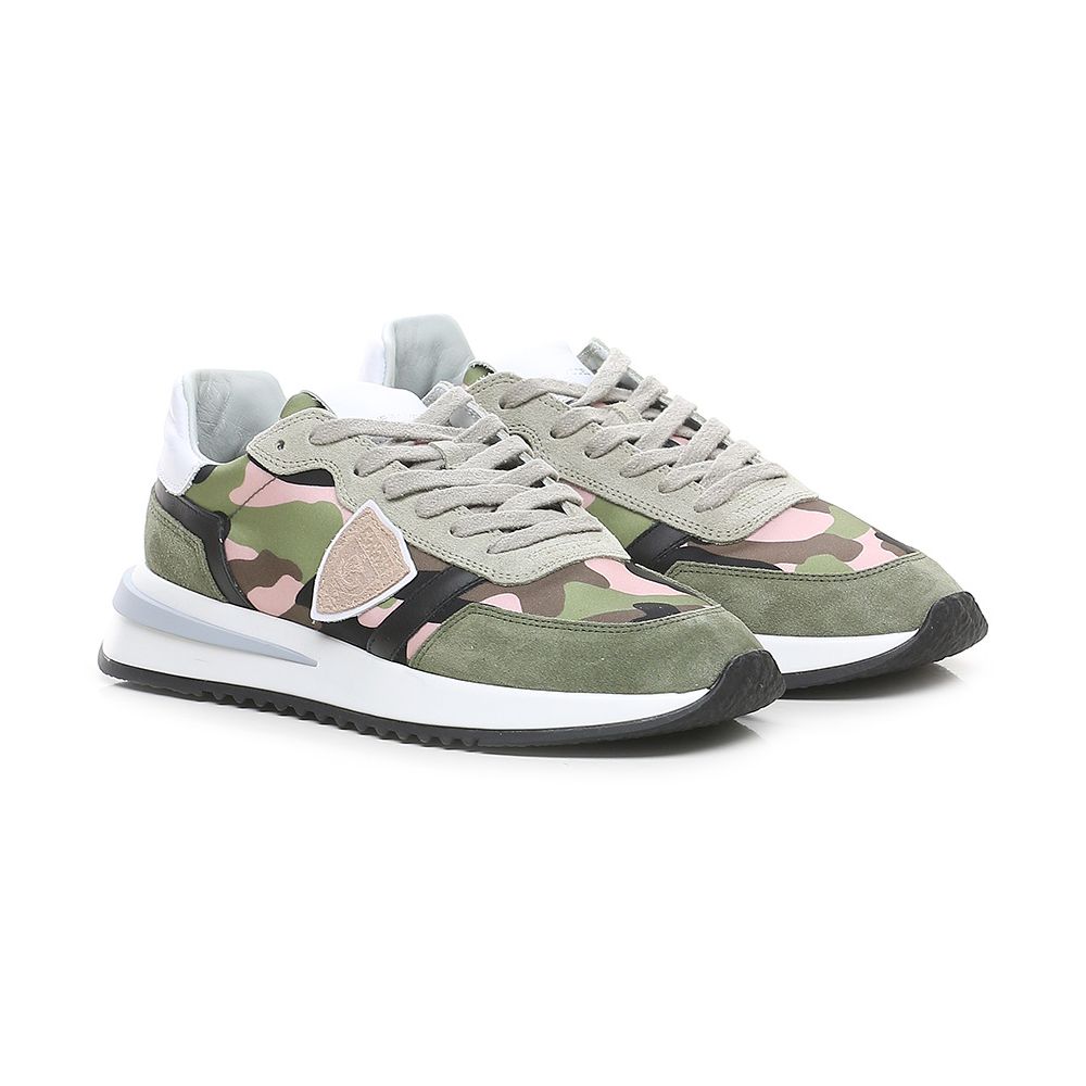 Philippe Model Chic army sneakers made of fabric with suede accents