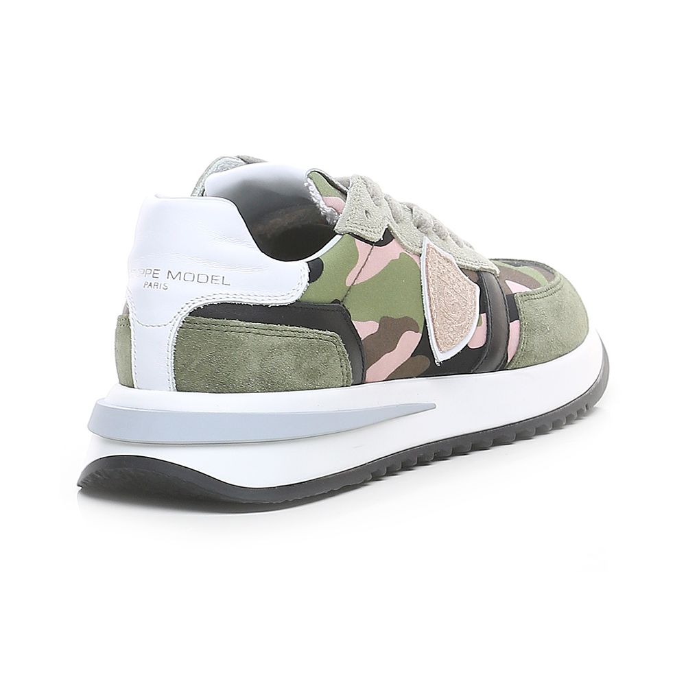 Philippe Model Chic army sneakers made of fabric with suede accents