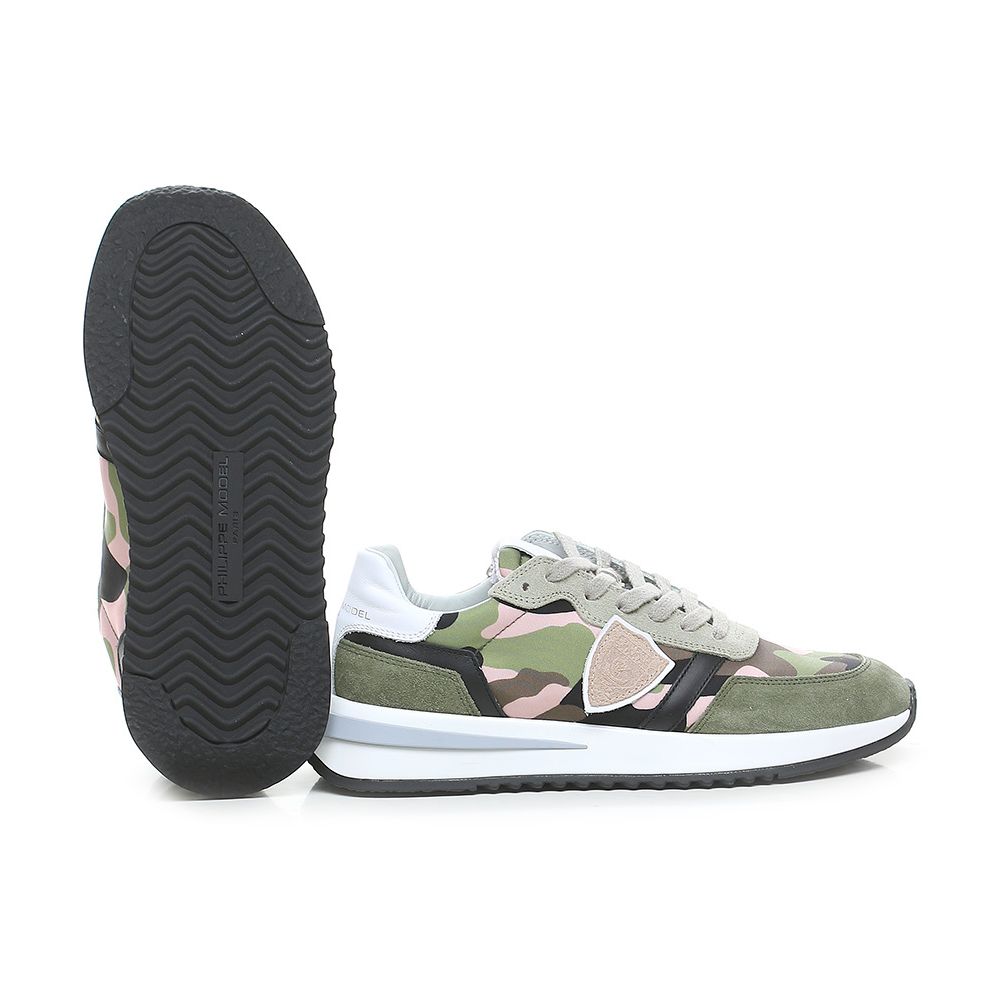 Philippe Model Chic army sneakers made of fabric with suede accents