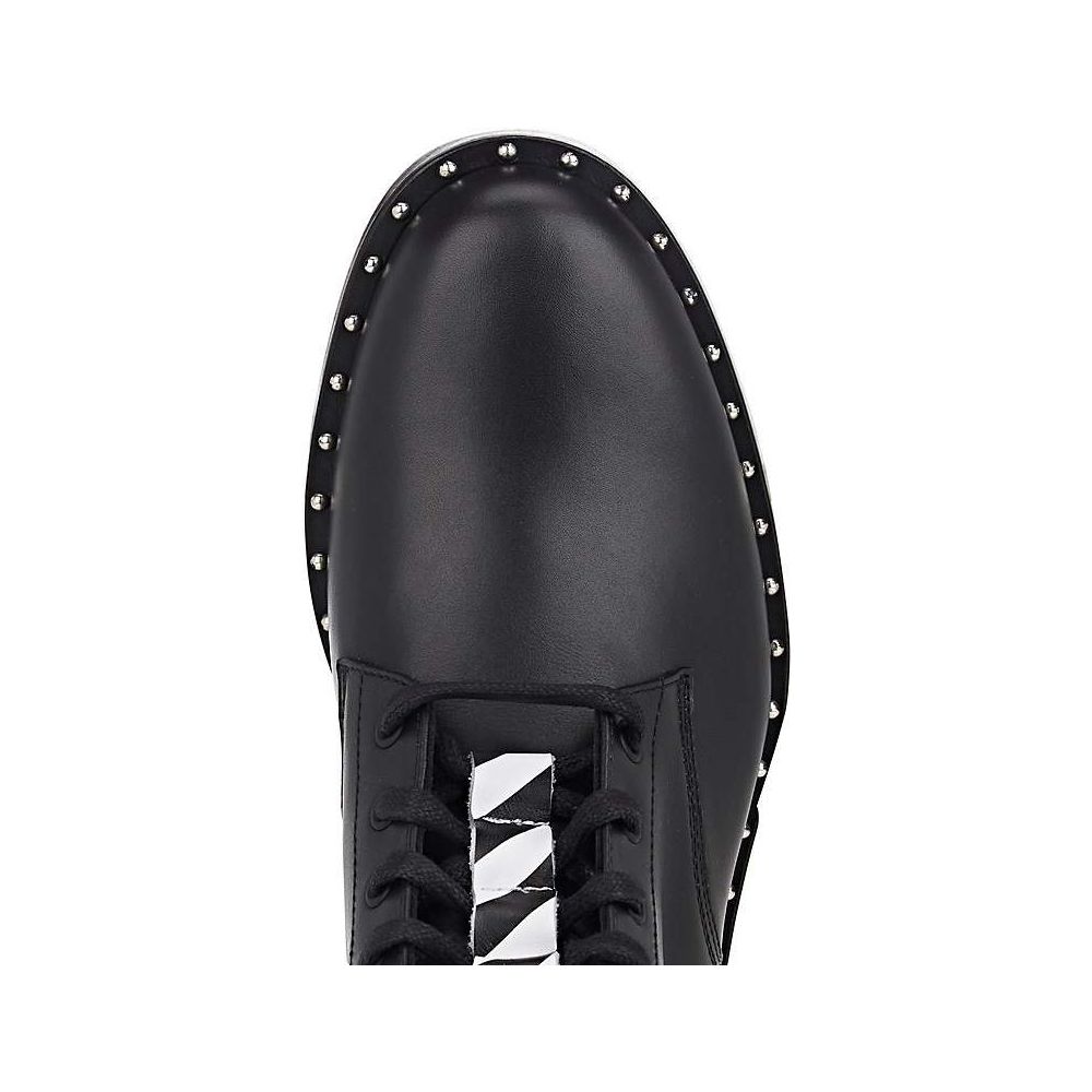 Off-White studded calf leather lace-up ankle boots