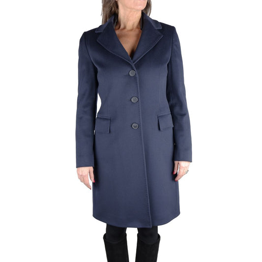 Made in Italy Blue Wool Coat for Women