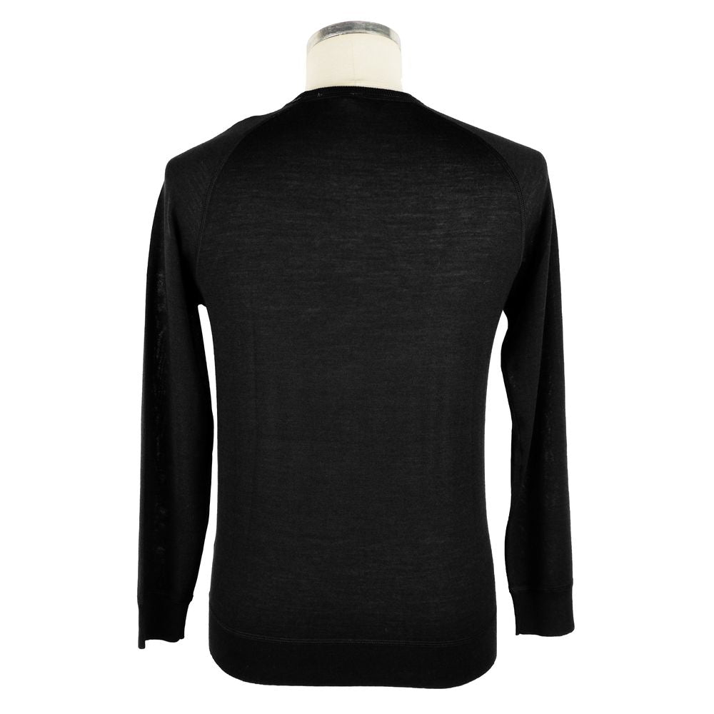 Emilio Romanelli Black Wool Sweater for Men