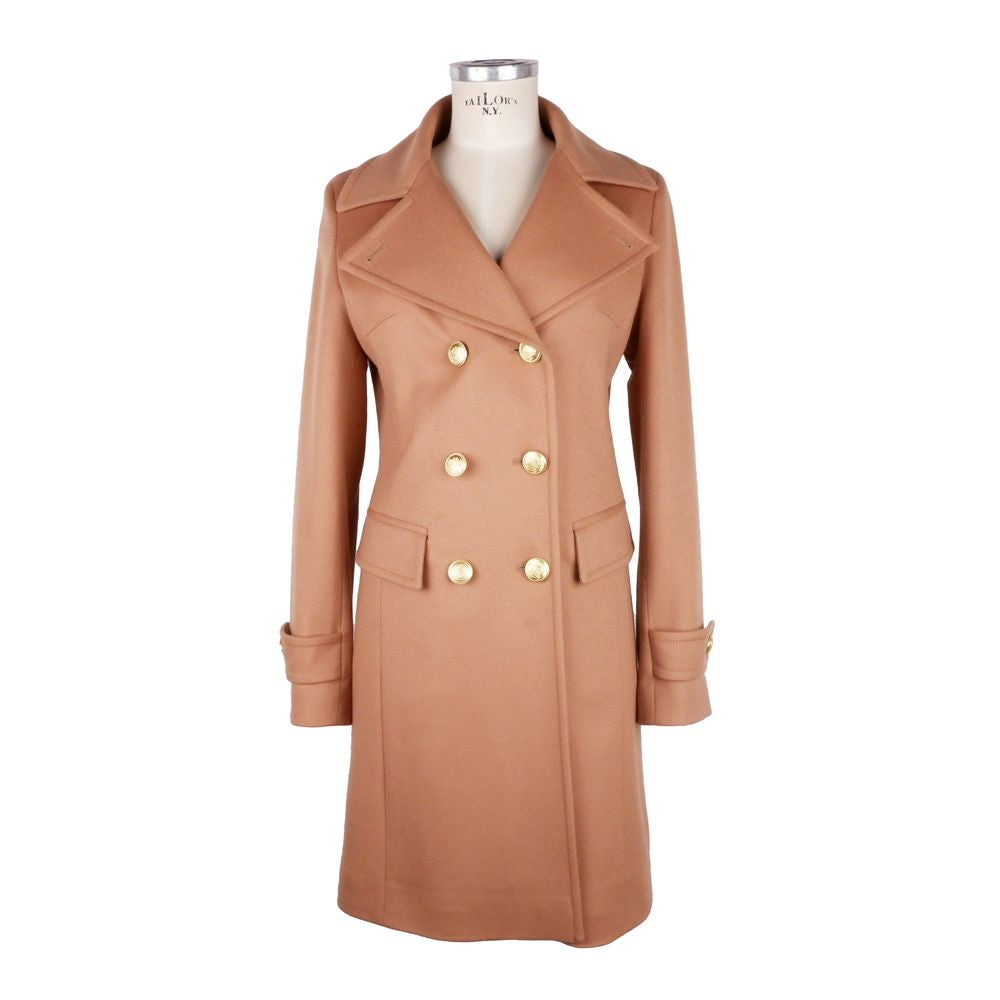 Made in Italy beige wool coat for women